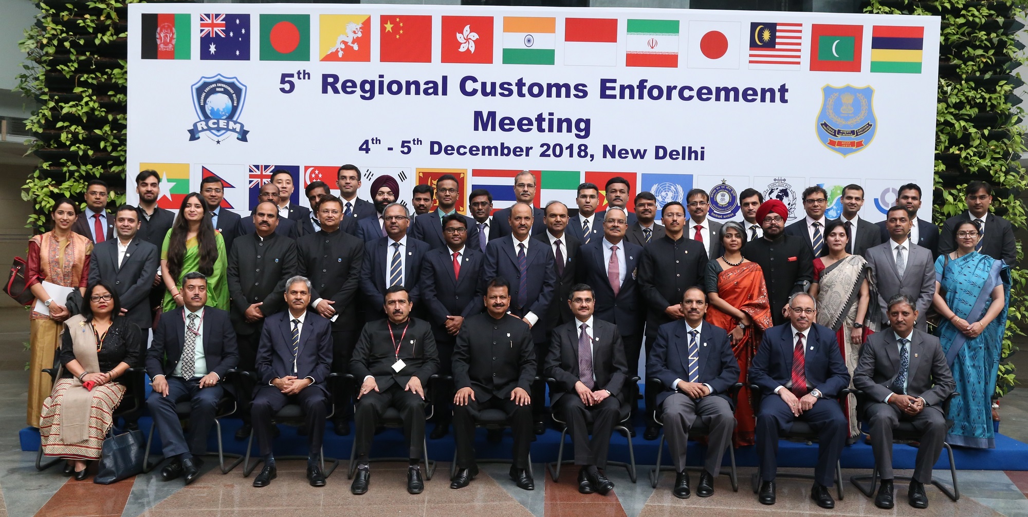 DRI officers and COIN officers participating in 5th Regional Customs Enforcement Meeting 2018 held on 4th-5th December 2018 at in New Delhi.